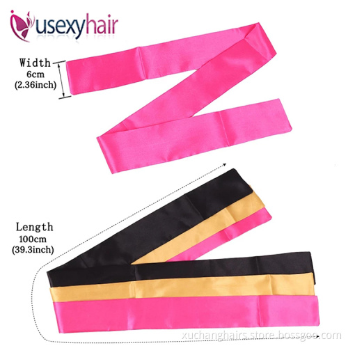 Wholesale adjustable custom logo frontal wraps lace hair edge wig elastic melt band bonnets and satin hair wraps with logo